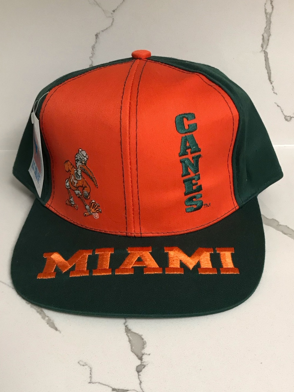 Miami Canes U Of Miami Vintage NCAA Football Snapback Hat